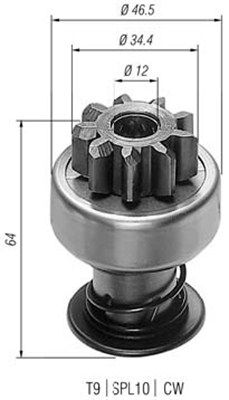 MAGNETI MARELLI Ведущая шестерня, стартер 940113020198